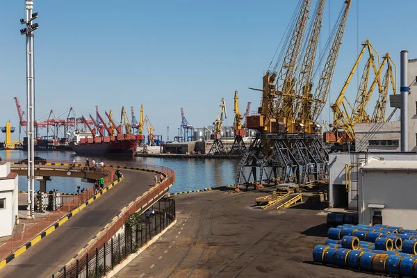 Oděsa Ukrajina Srpna 2017 Obchodní Přístav Logistika Doprava Mezinárodní Kontejneru — Stock fotografie