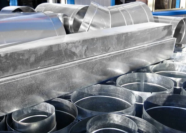 Moderne Metalen Ventilatie Ontwerp Bouwen Van Een Moderne Fabriek — Stockfoto