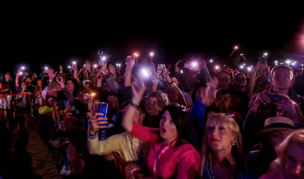 오데사 우크라이나 2017 관중의 콘서트의 보여줍니다 음악과 스포츠 게임의 해변의 — 스톡 사진