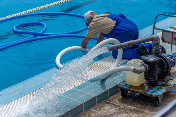 Cleaning Sports Pool Cleaning Water Pump Water Pump Filters Water — Stock Photo, Image