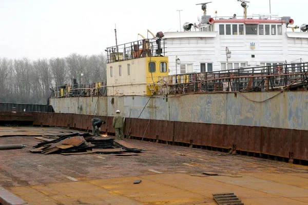 Odessa Nisan Eski Nehir Bağlantı Noktası Ust Tuna Ticaret Dockers — Stok fotoğraf