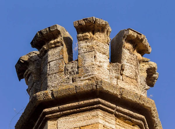 Mystical Interior Ruins Facade Abandoned Ruined Building Ancient Castle Mansion — Stock Photo, Image