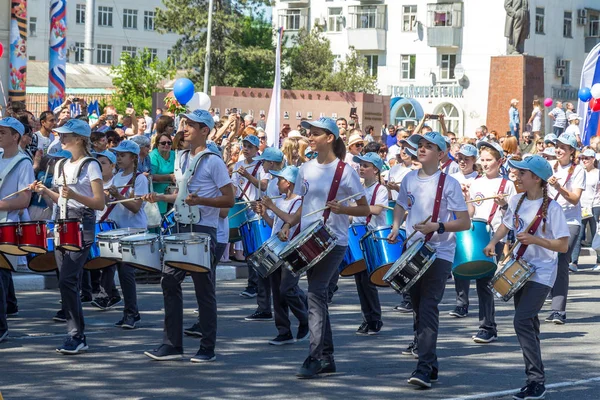 Novorossiysk Rusia Mayo 2018 Manifestación Del Primero Mayo Paz Job —  Fotos de Stock