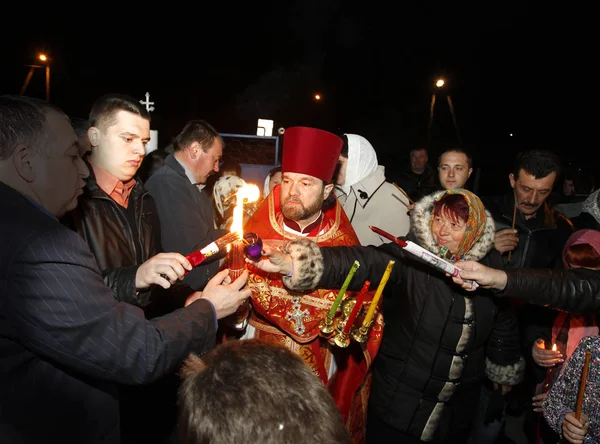 Odessa April Pilgrims Brought Holy Fire Ritual Holy Sepulchre Holy — Stock Photo, Image