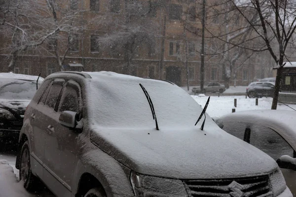 Odessa Ukraine January 2018 Strong Snowfall Cyclone City Streets Winter — Stock Photo, Image