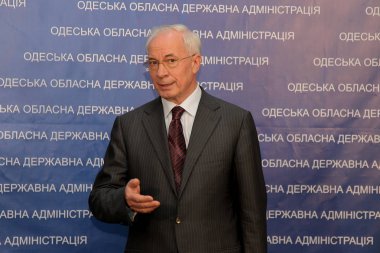 Odessa, Ukrayna, 23 Eylül 2010: Odessa çalışma ziyareti sırasında Başbakan Ukrayna Mykola Azarov söyledi. Ukrayna'nın bölgeler partisi. Bakanlar Kurulu Başkanı Viktor Yanukoviç