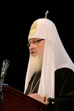 Odessa, Ukrayna, Patrik, tüm Rusya Kirill onur kutlamalarda yıldönümü Rusya vaftiz - 20 Temmuz 2010 itibariyle: Patrik Kirill Ulusal opera binası içinde Ukrayna halkının mübarek