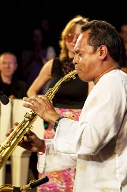 Odessa, Ukrayna-8 Haziran 2013: geleneksel uluslararası müzik Caz Festivali Jazzfest 