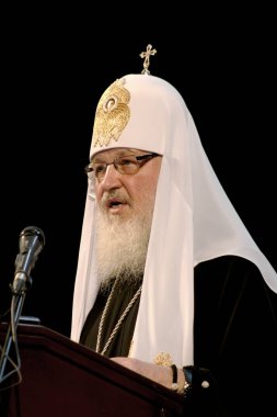 Odessa, Ukrayna, Patrik, tüm Rusya Kirill onur kutlamalarda yıldönümü Rusya vaftiz - 20 Temmuz 2010 itibariyle: Patrik Kirill Ulusal opera binası içinde Ukrayna halkının mübarek