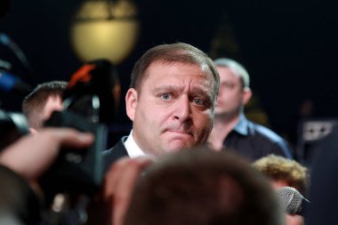 Kiev, Ukrayna - 29 Mart: Başkan adayı Mikhail Dobkin 2014 - seçimlerde. Kongresi'nde Bölgeler Partisi - 29 Mart 2014 Kiev, Ukrayna