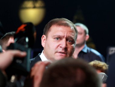 Kiev, Ukrayna - 29 Mart: Başkan adayı Mikhail Dobkin 2014 - seçimlerde. Kongresi'nde Bölgeler Partisi - 29 Mart 2014 Kiev, Ukrayna