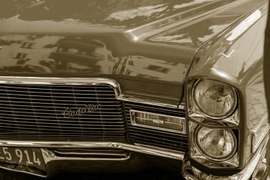 Odessa, Ukrayna 16 Ağustos 2017: Araçların benzersiz modelleri benzersiz, efsanevi vintage retro otomobil oto toplayıcıları sergisinde geleneksel sergi gösterilir. Retro Vintage Otomobil Fuarı
