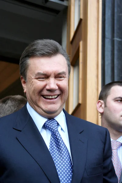 Kiev Nisan Dördüncü Cumhurbaşkanı Ukrayna Viktor Yanukoviç Sırasında Bir Mitingde — Stok fotoğraf