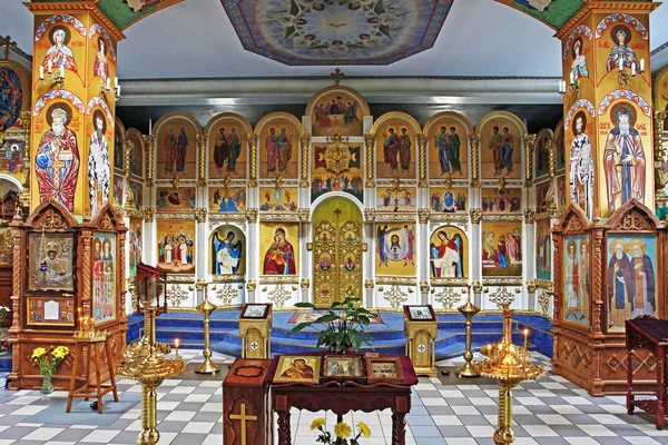 오데사 우크라이나 Iconostasis 그리고 역사적인 페인트 아이콘 자연에는 자야바르만의 — 스톡 사진