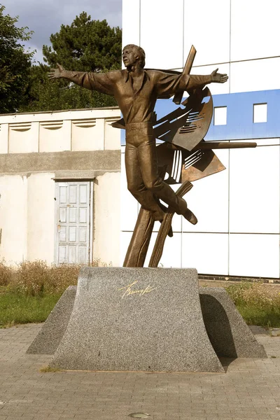 Bronzen Monument Voor Beroemde Russische Bard Dichter Componist Acteur Zanger — Stockfoto