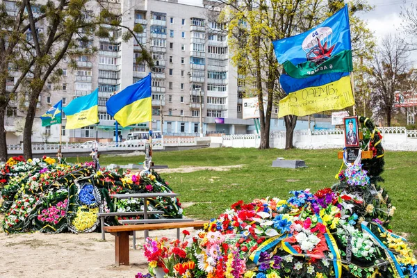 Zhitomir Ukrajina Dubna 2015 Vojenský Hřbitov Padlých Druhé Světové Válce — Stock fotografie