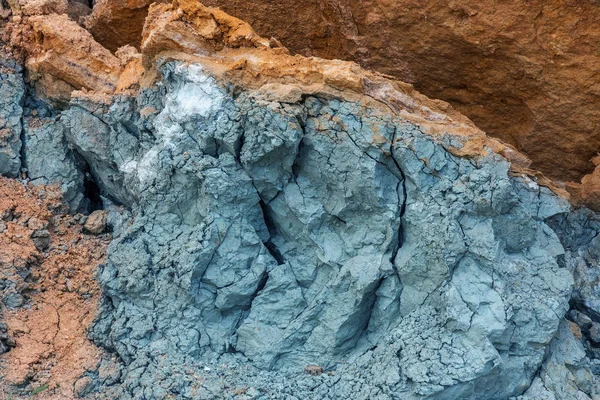 Geologický Ložisko Modré Hlíny Modrá Hlína Vzácná Přírodní Kosmetika Modrá — Stock fotografie