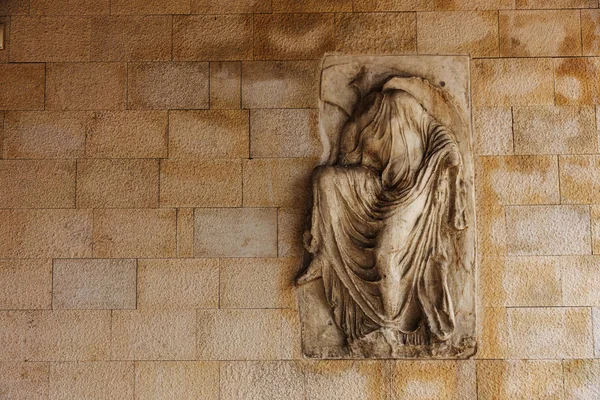 Bas Relief Details Sculpture Stone Roman Gods Emperors Classic Plaster — Stock Photo, Image