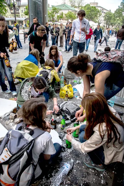 Odessa Ukraina Maja 2014 Tragiczne Zamieszki Centrum Popełnione Radykalne Ukraińskich — Zdjęcie stockowe