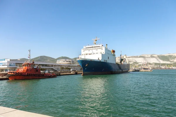 Novorossiysk Rússia Maio 2018 Novorossiysk Commercial Sea Port Period Economic — Fotografia de Stock