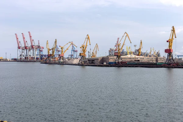 Odessa Ucrania Octubre 2015 Grúas Contenedores Puerto Carga Terminal Contenedores — Foto de Stock