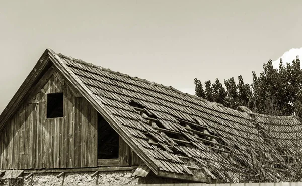 Ruined Wall Building Abandoned Unnecessary Houses Destroyed Self Destruction Abandoned — Stock Photo, Image