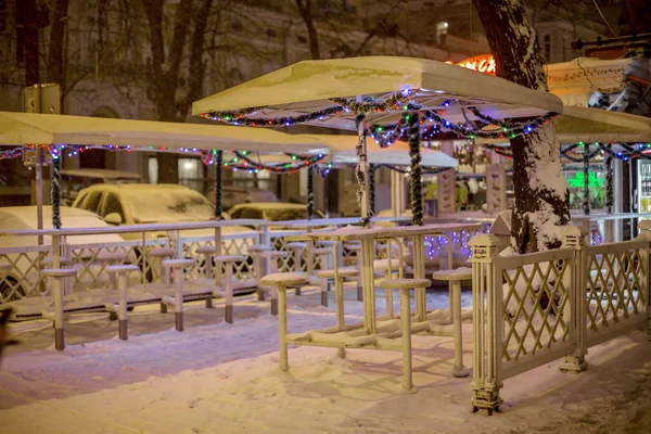 Oděsa Ukrajina Prosince 2014 Přírodní Katastrofy Blizzard Těžký Sníh Ochromila — Stock fotografie