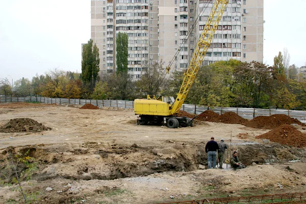 Oděsa Ukrajina Listopad 2008 Staveniště Výzkum Nastavením Nulové Cyklu Základem — Stock fotografie