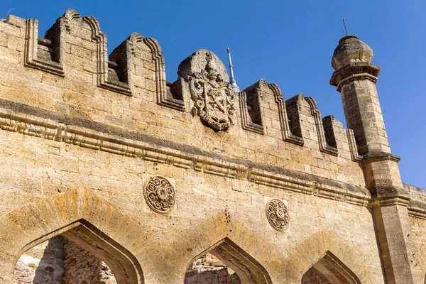 Mystical Interior Ruins Facade Abandoned Ruined Building Ancient Castle Mansion — Stock Photo, Image