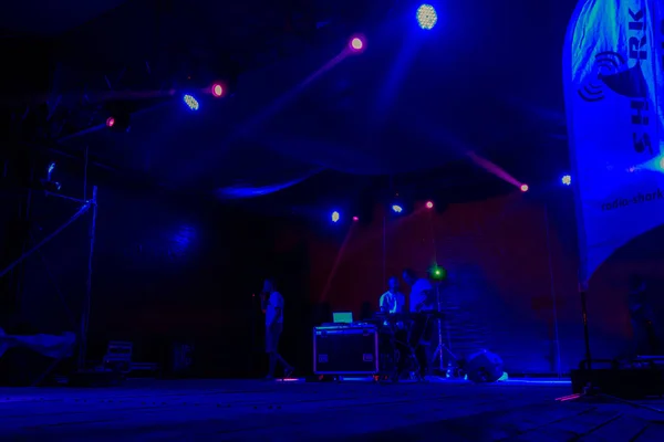 Odessa Ukraina Sierpnia 2017 Światła Pokaż Pokaz Laserowy Klub Nocny — Zdjęcie stockowe