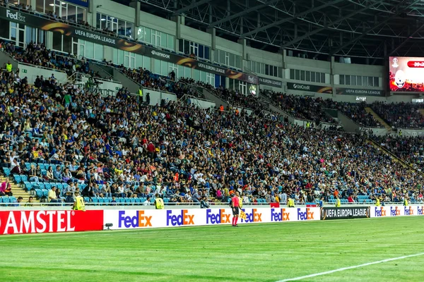 Odessa Ucrania Septiembre 2016 Aficionados Activos Tribuna Fútbol —  Fotos de Stock