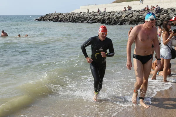 Odessa Ukraine 2018 Sports Swimming Open Sea Water Competitions Swimming — Stock Photo, Image