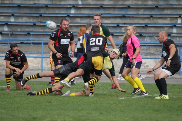 Odessa Ukraine September 2018 Endspiele Der Stärksten Rugby Mannschaften Der — Stockfoto