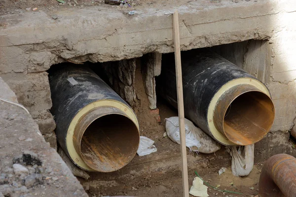 Odessa Ucrania Circa 2017 Reparación Del Suministro Agua Ciudad Sustitución — Foto de Stock