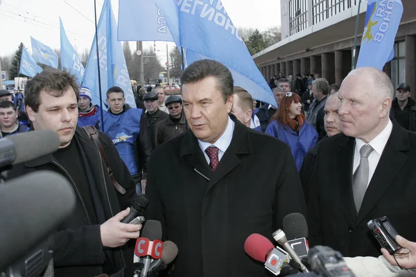 Odessa Marca Prezydent Ukrainy Wiktor Janukowycz Podczas Rajdu Kampanii Odessie — Zdjęcie stockowe