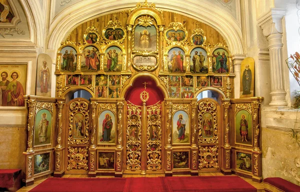 오데사 우크라이나 2012 기독교 Iconostasis 그리고 역사적인 페인트 아이콘 조명의 — 스톡 사진
