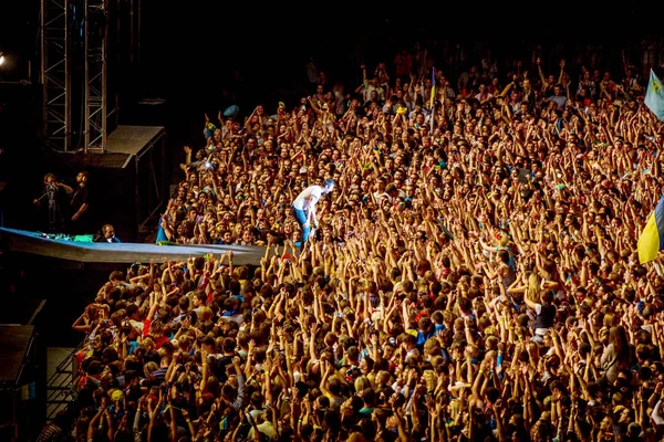 Odessa Ukraine Juin 2014 Une Foule Nombreuse Amuse Stade Lors — Photo