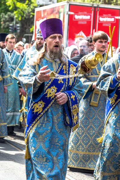 Odessa Ukraine April Procession Miraculous Icon Mother God Kasperovskaya Epitaph — Stock Photo, Image