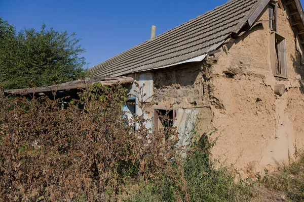 Vieille Ferme Gauche Maison Ruine Détruite Par Temps Une Maison — Photo