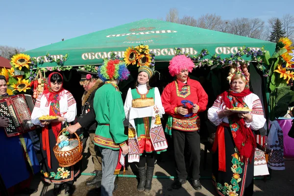 Odessa Ucrânia Março 2011 Povo Ucraniano Celebra Rito Nacional Antigo — Fotografia de Stock