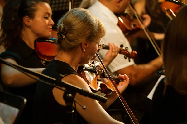 Odessa Ukraina Lipca 2018 Symphony Orchestra Scenie Muzyczny Show Scenie — Zdjęcie stockowe