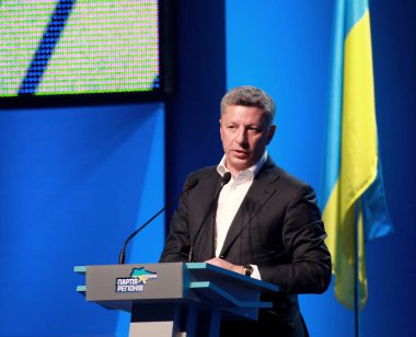 Kiev, Ukrayna - 29 Mart: Başkan adayı Yuri Boyko 2014 - seçimlerde. Kongresi'nde Bölgeler Partisi - 29 Mart 2014 Kiev, Ukrayna