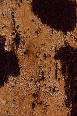 Paslı metal doku, paslı metal arka plan tasarımı için metin için kopya yer ile görüntü. Islak atmosferik etkilerden paslı metal korumasız. Paslı metal doku arka plan