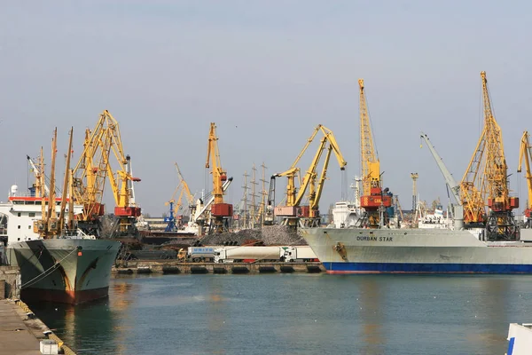 Odessa Oekraïne Circa 2008 Industriële Container Lading Lading Schip Met — Stockfoto