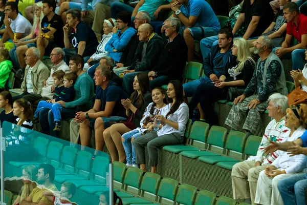 Odessa Oekraïne September 2016 Toeschouwers Tribunes Tijdens Het Vrouwen Volleybal — Stockfoto