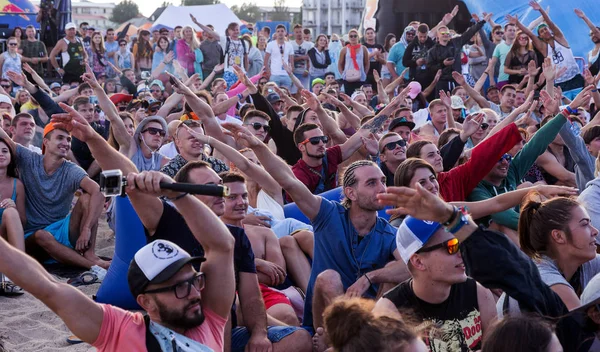 Odessa Ucrania Agosto 2017 Gran Multitud Espectadores Fans Concierto Rock — Foto de Stock