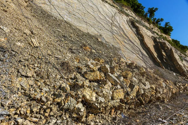 Protección Contra Deslizamiento Tierra Piedra Triturada Grava Elementos Piedra Diseño — Foto de Stock