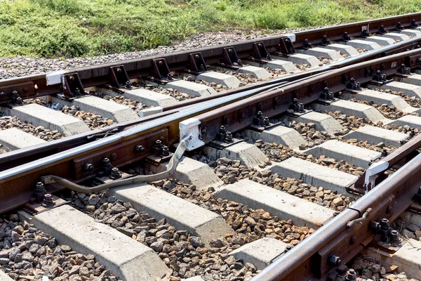 Binari Ferroviari Nel Cortile Della Stazione — Foto Stock