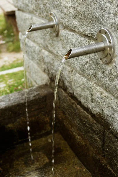 Detail Fountain Water Built Rock — Stock Photo, Image