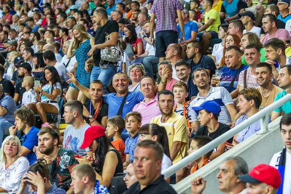 Odessa Ukraina Lipca 2018 Tłum Widzów Piłki Nożnej Stadionie Odwiedzający — Zdjęcie stockowe